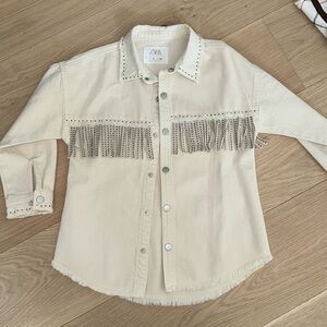 Zara Fringe Jean Jacket